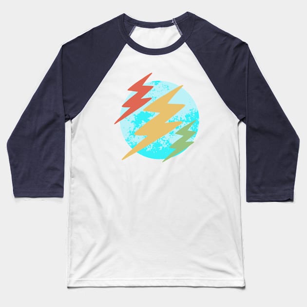 Thunder Lightning Baseball T-Shirt by RiyanRizqi